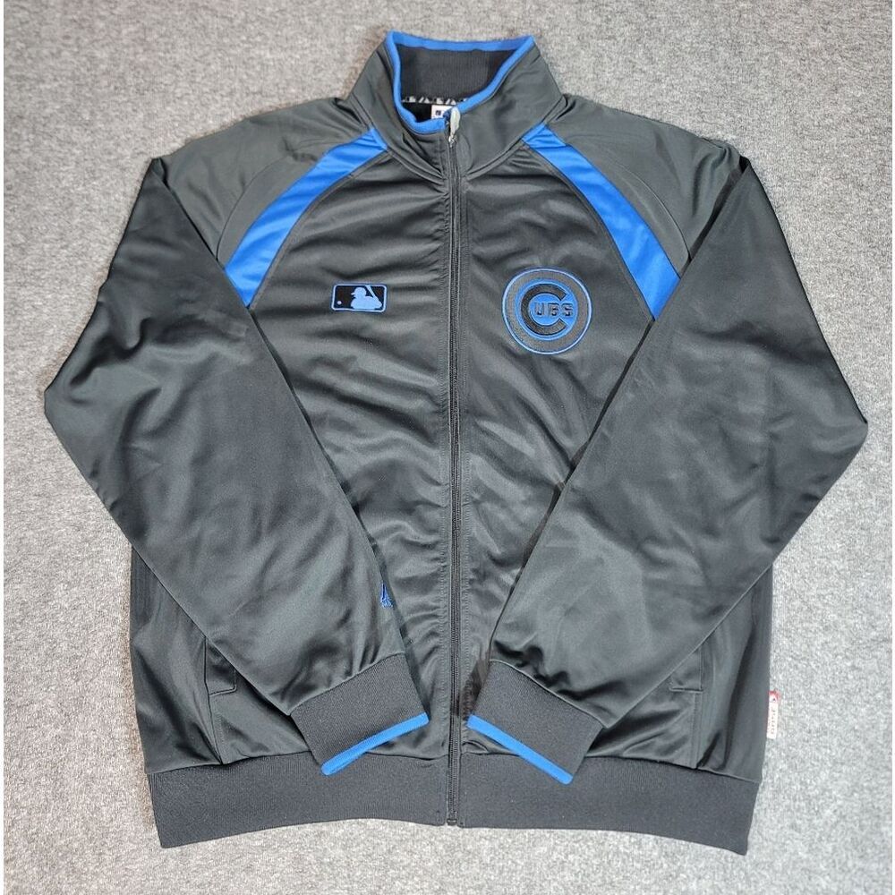 Chicago Cubs MLB Authentic Majestic Jacket Men XL Full Zip On-Field Track Jacket